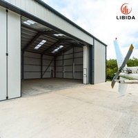 Bâtiment d'hangar en structure métallique avec portes coulissantes, taille personnalisée, kit préfabriqué