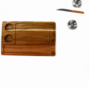 Personalized Acacia Wood Serving Board With Knife and <b>Sauce</b> Cups Luxury Charcuterie Boards Food Serving Tray - Product Image 4