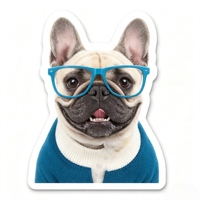 Autocollants personnalisés résistants aux UV pour chiens de dessin animé, autocollants découpés, autocollants à pressage à chaud, autocollants pour cahiers