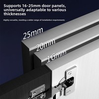 Charnière de porte de placard de cuisine intégrée à extension complète avec amortisseur hydraulique à fermeture douce en acier inoxydable à 3 niveaux pour portes en bois 25 mm