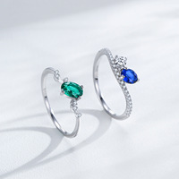 Anillo Geométrico de Piedras Preciosas Coloridas, Plata de Ley S925, Hipoalergénico, Apilable, Abierto, Dropshipping, Colección de Anillos de Alta Calidad con Circonita Cúbica