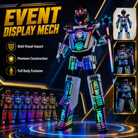 Costume de robot LED géant multicolore, armure de performance en mousse EVA, costume futuriste lumineux pour spectacle de scène en boîte de nuit