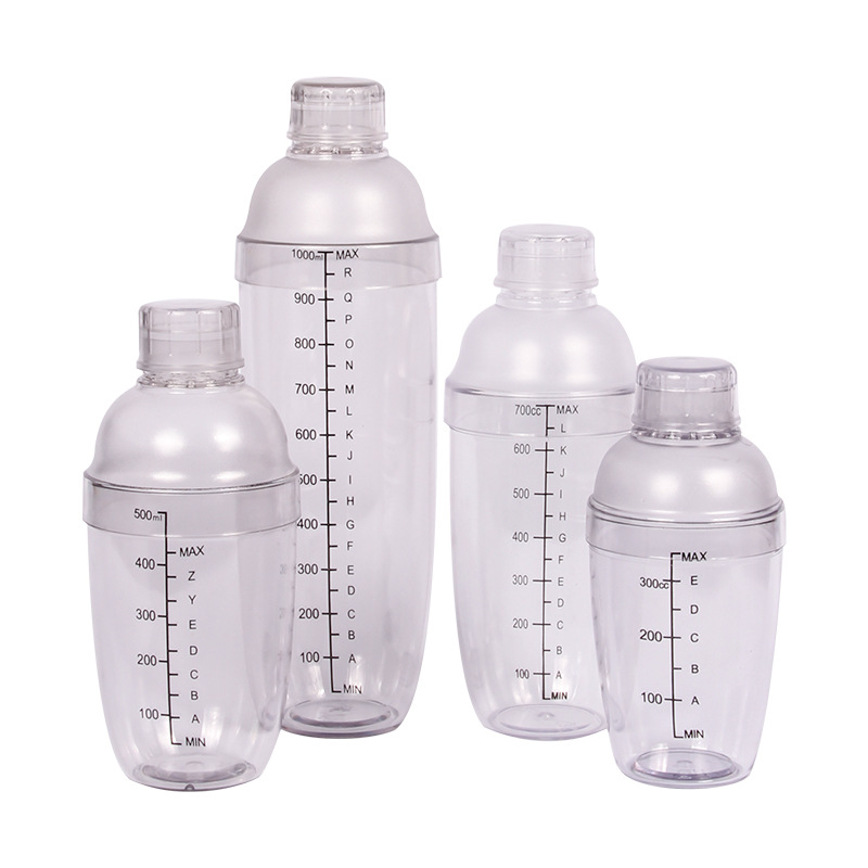 P786 300ml/500ml/700ml/1000ml 와인 음료 믹서 핸드 셰이커 컵 기물 바텐더 플라스틱 마티니 칵테일 셰이커