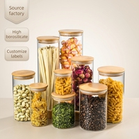 Pot en verre de luxe pour miel de 8 oz avec couvercle en bambou, pots de rangement en verre pour aliments de cuisine, livraison gratuite, pots en verre pour épices, pots de rangement en verre pour aliments
