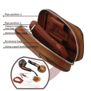 Pochette à tabac Boshiho avec fermeture éclair, sac en cuir pour rouler des cigarettes - Product Image 3