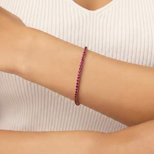 14KT Gold Certified Tennis <b>Bracelet</b> in Natural/Lab Grown Gemstones/Diamonds - Product Image 4