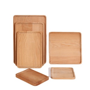 Beech Wood Serving Tray <b>Set</b> <b>Square</b> Rectangular Unpainted Solid Wood For Food Coffee Tea Photography Gift Use - Product Image 1