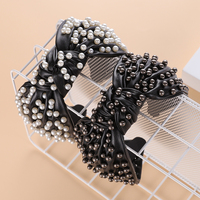 Luxe Parel Knoop Jeweled Lederen Kralen Geknoopt Hoofdbanden Vrouwen Bruid Geknoopt Parel Bruiloft Barokke Designer Hoofdband