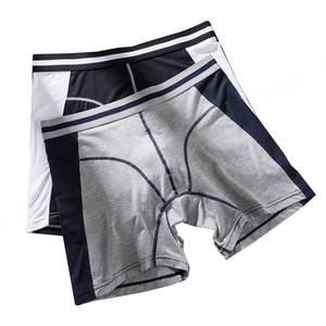 Venta al por mayor largo hombres Boxer corto moda algodón Spandex deporte gimnasio Fitness logotipo personalizado Boxer calzoncillos hombres ropa interior - Product Image 2
