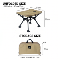 Chaise de camping pliable en aluminium de luxe portable avec repose-pieds intégré - Tabouret léger et compact pour la plage, la randonnée en plein air