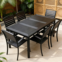 Ensemble de table et de chaises de salle à manger en fer forgé, moderne, confortable et résistant à la pluie ; Ensemble de meubles de jardin d'extérieur, style villas, hôtels