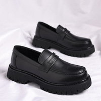 Nouvelles Chaussures Décontractées en Cuir Grande Taille pour Hommes, Style Bureau, Semelle Épaisse en Caoutchouc, Mocassins Tendance Anglais pour Affaires, Pointure 48