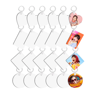 Porte-clés vierge en MDF pour sublimation DIY avec cadre photo, sous-verre en bois, objets décoratifs pour la sublimation de porte-clés - Product Image 5