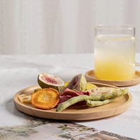 Plateau de service rond en bambou pour restauration rapide, assiette en bois massif de pin de qualité, vaisselle de fête en bois, vaisselle de table européenne