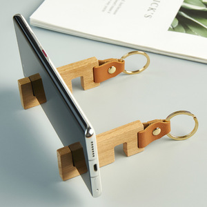 Creative Lazy Phone <b>Holder</b> Beechwood Portable Desk Stand For Mobile Phone <b>Tablet</b> - Product Image 2