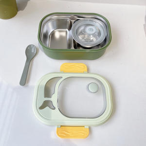 Salade petit déjeuner boîte à lunch portable en acier inoxydable séparé <span class=keywords><strong>gruau</strong></span> tasse étudiant sac d'école de qualité alimentaire boîte à légumes et fruits - Product Image 6
