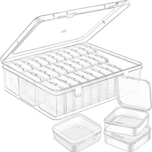 Caja de almacenamiento de cuentas Perler, contenedor organizado de plástico transparente con 42 compartimentos para manualidades, joyería, arte de uñas, juguetes creativos - Product Image 1