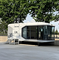 Villa de plein air écologique, capsule spatiale préfabriquée en acier, hôtel mobile de glamping, mini-maison de villégiature