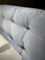 Lit design personnalisé en usine tête de lit italienne nuage douce grande tête de lit cadre de lit en cuir nubuck ensemble de lit King Size mobilier de chambre à coucher