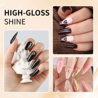 Vernis à ongles LED UV personnalisé avec logo, 15 ml, couche de finition transparente, fournitures de manucure DIY pour la maison et le salon, avec base en caoutchouc, séchage rapide