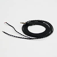 Câble de remplacement pour écouteurs semi-fini en fil de cuivre à 4 brins 3.5mm plaqué or Accessoire pour casque d'écoute pour le bricolage Opération manuelle