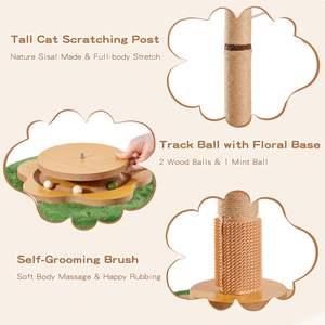 ZMaker Nouveau Grand Griffoir pour Chats d'Intérieur Adultes avec Corde en Sisal et Balle Suspendue pour Chats de Taille Moyenne à Grande - Product Image 2