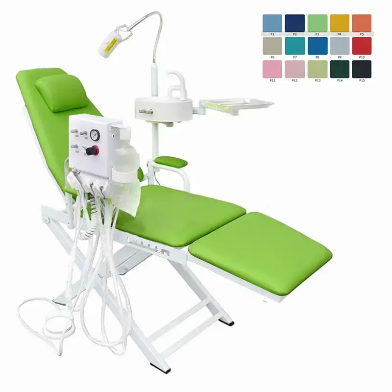 OEM Dental Operating Light Spittoon Tray 15 Farben Tragbare klappbare mobile Einheit Tragbare Turbine Dental Unit Chair