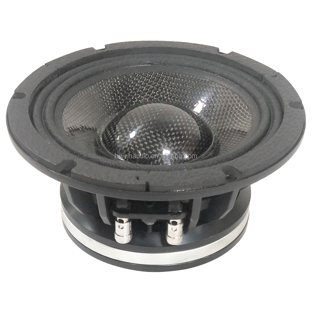 6.5 Subwoofer 300WRMS Waterproof Portable Neo Car Midrange Shiny Carbon Cone, Model 650-043-X 6.5 Inch Car Speakers