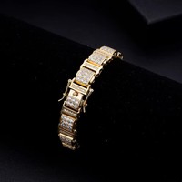 Bracelet chaîne de montre en argent sterling S925 avec moissanite, pour hommes et femmes, couple, bracelet en diamant transfrontalier