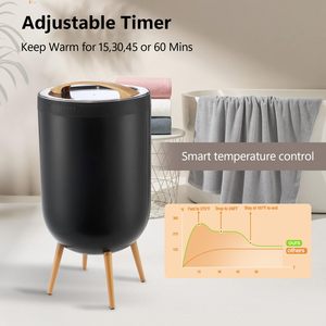 Sèche-serviettes autoportant à 4 pieds avec haut-parleur Bluetooth, veilleuse et éclairage RGB au sol, arrêt automatique pour salle de bain - Product Image 2