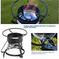 Penggorengan Luar Ruangan Portabel 58000 BTU Berbahan Propana dengan Lapisan Nano, Keranjang Penggorengan Ikan 11 Quart dari Aluminium, Termometer, Tanpa Tutup Panci
