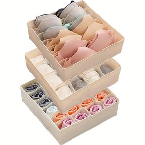 Square Modern Sock Underwear Organizer Dividers Non-woven Fabric Foldable Eco-Friendly 10-20L Capacity Cabinet <b>Storage</b> <b>Boxes</b> - Product Image 1