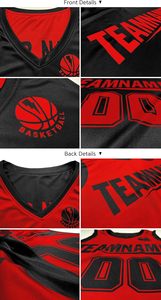 Ensemble de maillots de <span class=keywords><strong>basket</strong></span>-ball réversibles personnalisés Uniforme en maille de performance avec nom et numéro personnalisés pour hommes/garçons - Product Image 4