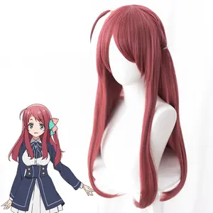 Ainizi 55厘米红色合成假发的角色Minamoto Sakura cosplay假发的角色来自僵尸土地传奇的女性