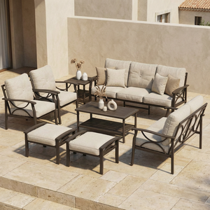 Ensemble <span class=keywords><strong>de</strong></span> canapés d'extérieur classiques élégants, structure en métal bronze, 6 pièces, mobilier <span class=keywords><strong>de</strong></span> patio, ensemble <span class=keywords><strong>de</strong></span> sièges profonds, coussins imperméables, <span class=keywords><strong>salon</strong></span> <span class=keywords><strong>de</strong></span> <span class=keywords><strong>jardin</strong></span> - Product Image 2