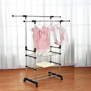 Qianqida — <span class=keywords><strong>cintre</strong></span> pliable Portable en acier inoxydable, pour magasin, séchage des tissus - Product Image 2