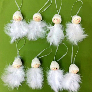 Alas de Ángel de Plumas Hechas a Mano Directamente de Fábrica, Colgantes Decorativos para Árboles de Navidad, Mini Accesorios para Vestidos de Muñecas - Product Image 3