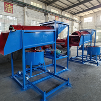 Laveuse à trommel portable pour or alluvial, combinée avec un séparateur centrifuge Knelson pour la récupération de l'or fin par gravité