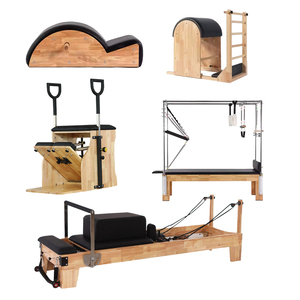 Chaise Cadillac en bois de chêne médical 5 pièces, lit réglable, échelle, correcteur de colonne vertébrale pour exercices corporels JC-Oak5 R - Product Image 1
