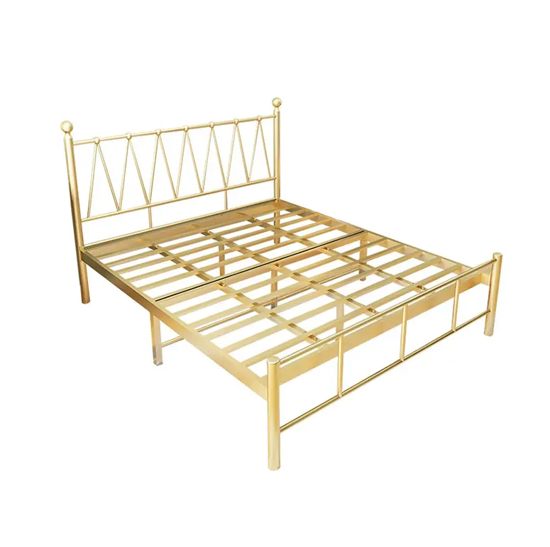 Ucuz metal yatak aile için uygun yurt çift metal yatak metal karyola yatak odası için uygun