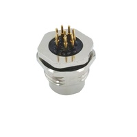 Conector M12 de 4 pines Montaje en PCB M12 4 P un conector PCB hembra codificado