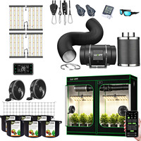 Kit de serre de culture LUXINT Smart 8x4 grand format avec 2 lampes 480w, système de ventilation 8 pouces, 2 ventilateurs à clip, etc. pour la culture commerciale en intérieur