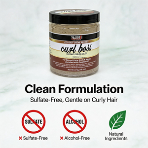 Crème de coco en gros 473 ml : <span class=keywords><strong>Gel</strong></span> coiffant Curl Boss à la noix de coco pour <span class=keywords><strong>boucles</strong></span> naturelles - Product Image 4