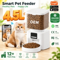 Distributeur automatique de nourriture pour animaux de compagnie avec écran LCD, contrôle à distance par application, caméra intégrée pour surveiller les repas, grande capacité de 4,5 L, charge sécurisée, pour chats
