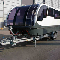 Nouveau design de maison ponton de luxe en aluminium bateau maison flottante de luxe Yacht amphibie soudé préfabriqué avec moteur hors-bord