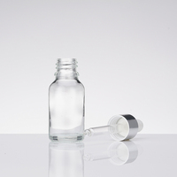 Flacon d'huile essentielle en verre transparent avec compte-gouttes argenté, pour soins de la peau, 5ml 10ml 15ml 20ml 30ml 50ml 100ml