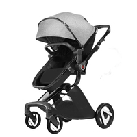Porte-bébé certifié CE en alliage d'aluminium OEM avec poignée réglable, poussette pliante à un bouton et à poussée bidirectionnelle