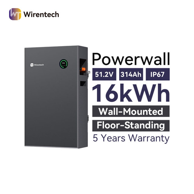 51.2V 314Ah Home Battery LiFePO4 16KWh Residential Energy Storage With Wall Mounted And Floor Standing Installation