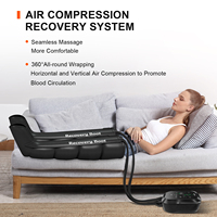 Bottes de compression et de récupération à 5 chambres superposées, masseur de jambes à compression d'air rechargeable pour le soulagement musculaire