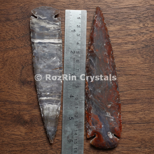 Puntas de Flecha de Ágata India RozRin Crystals de 6 Pulgadas, Hechas a Mano y Grabadas, Artículo Coleccionable - Product Image 3